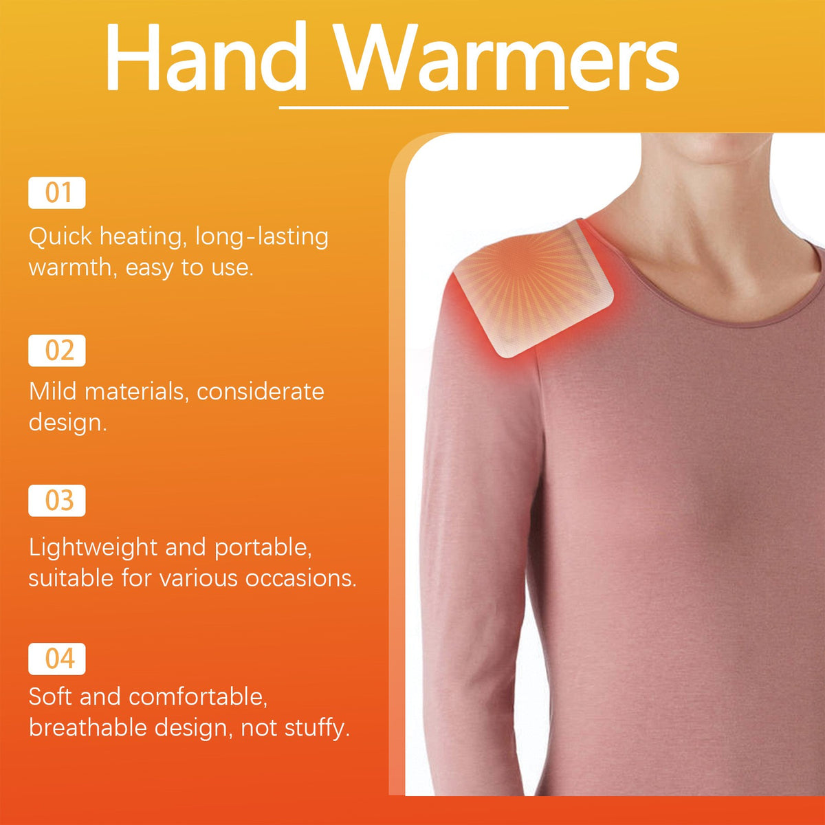 Natural Odorless Hand Warmers Pack - Safe Pocket Heat for Outdoor Activities