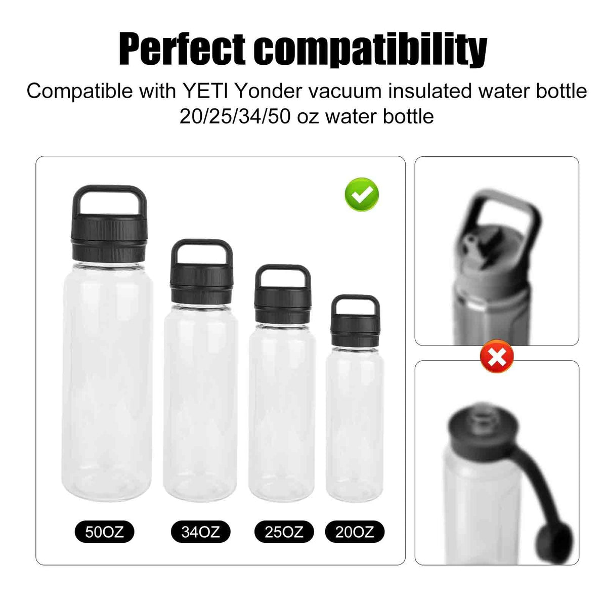 Silicone Gasket Replacement for YETI Yonder Water Bottles 4 Pack