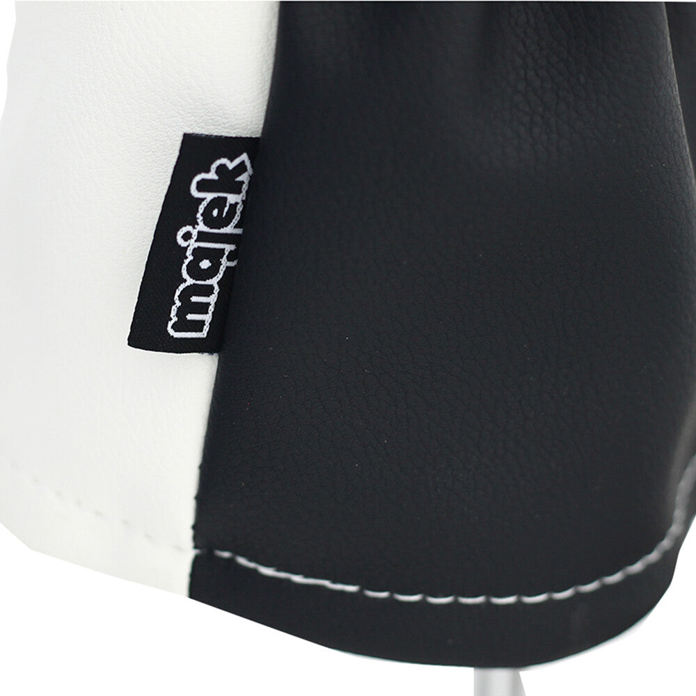 Golf Headcover Set for 260cc Woods & Hybrids - White with Teal Pink Stripes Leather Style