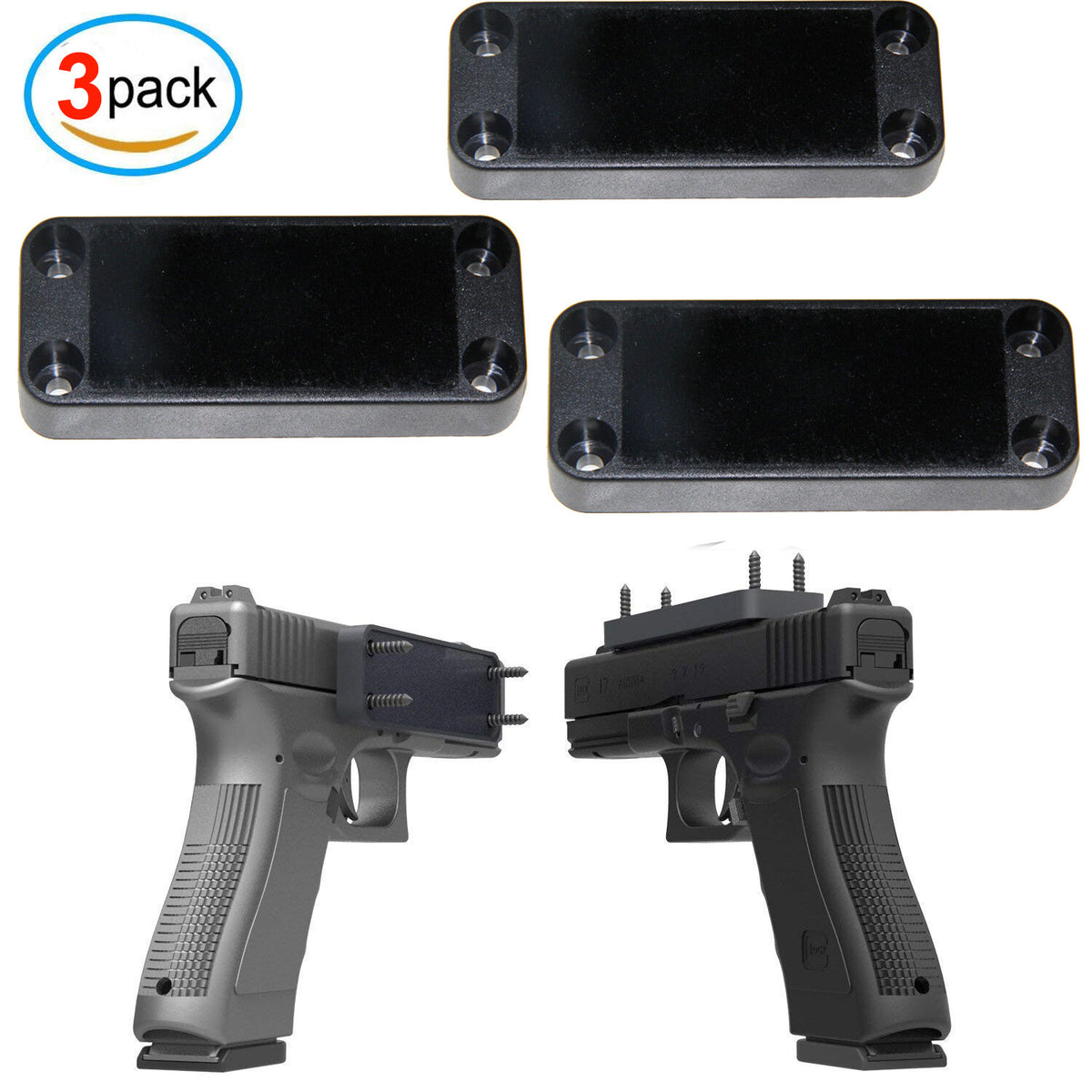 Magnet Concealed Gun Mount Holder for Desk Bed Table 25LB Capacity - Multiple Packs
