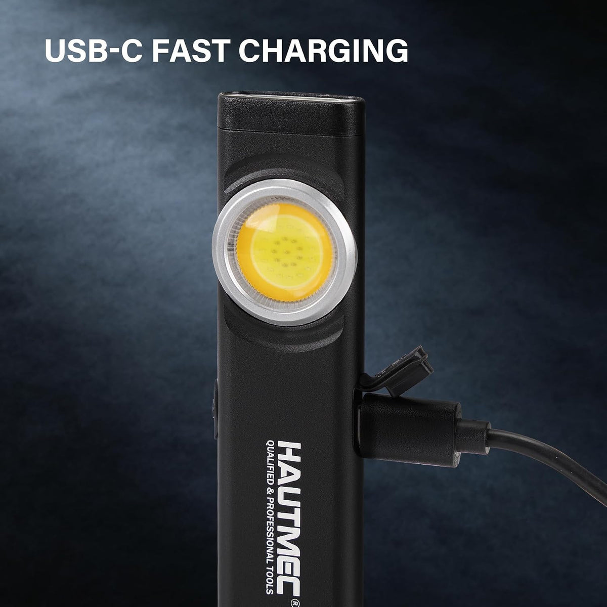 Rechargeable LED Flat Flashlight with Magnetic Base 500 Lumens - Slim Pocket Design