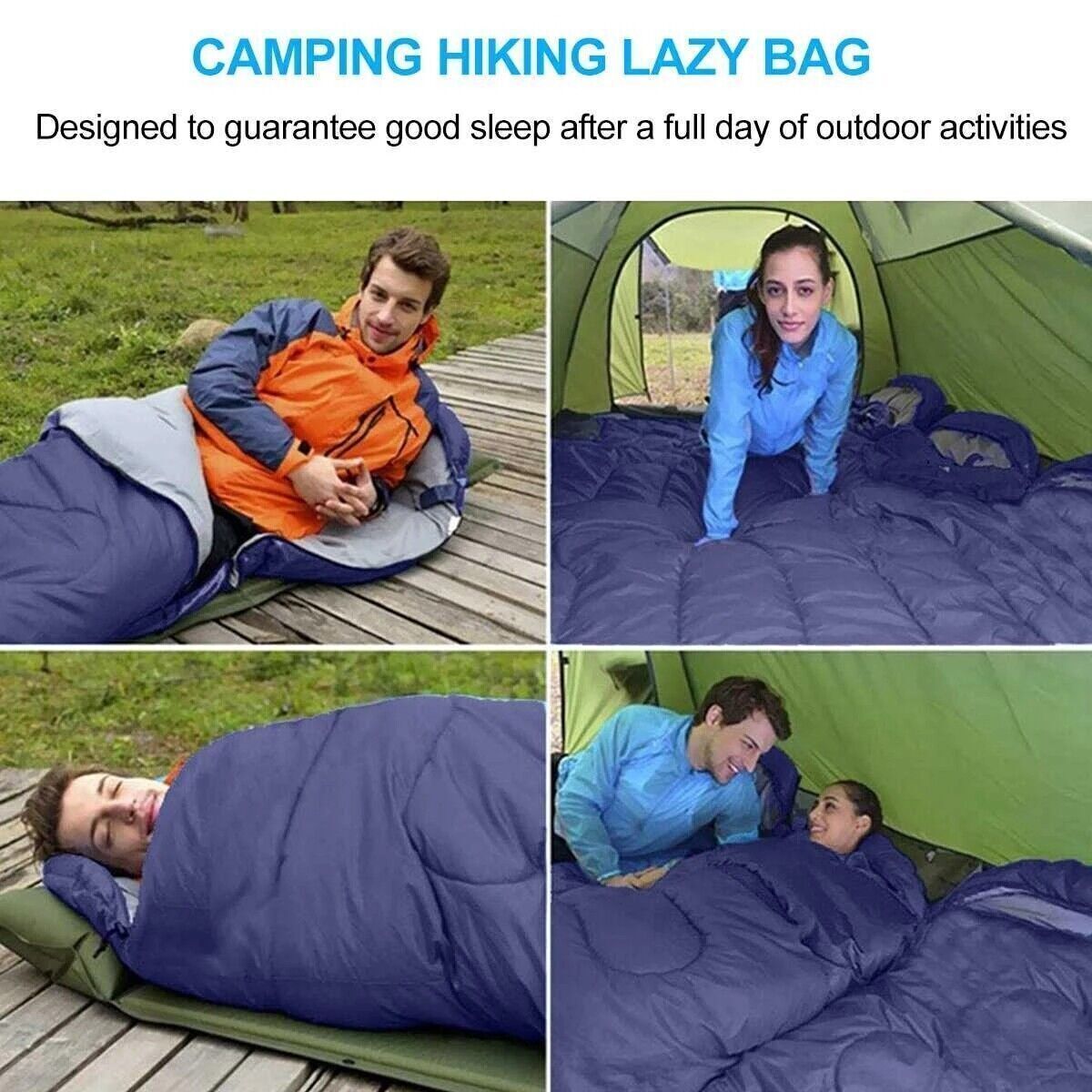 Thick Waterproof Winter Sleeping Bag for Big & Tall Adults - Cold Weather Camping Gear