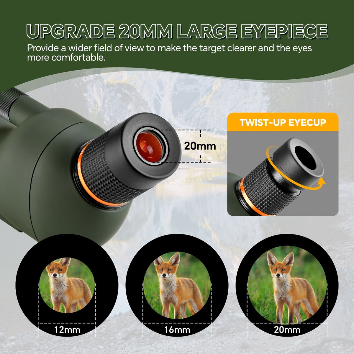 20-60X HD Spotting Scope 70mm FMC Lens BAK4 Prism for Bird Watching