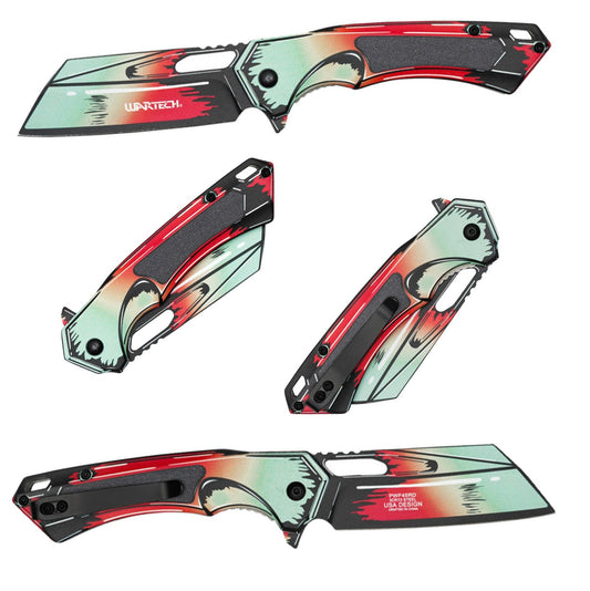 8-Inch Heatwave Cell Shade Cleaver Aluminum Pocket Knife with Clip