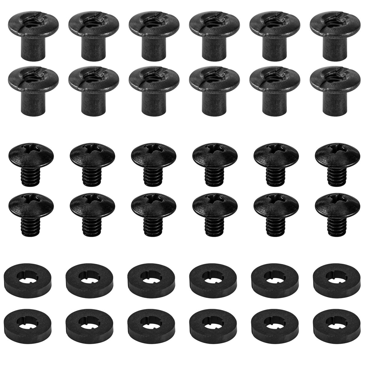 Black Chicago Screws Set for Leather & Kydex Holsters - 12 Pieces