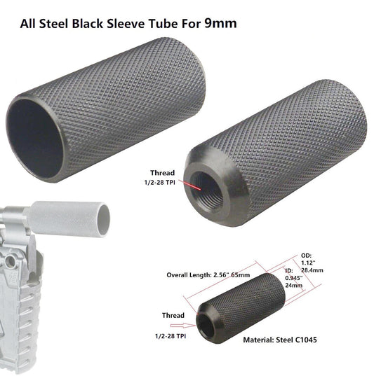 Steel 1/2x28 TPI Sound Forwarder Tube Sleeve for 9mm .22 .223 .17 HMR