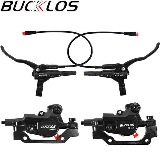 Hydraulic Brake Set 2 Pistons Front & Rear for E-Bike 1100mm & 1800mm Hoses