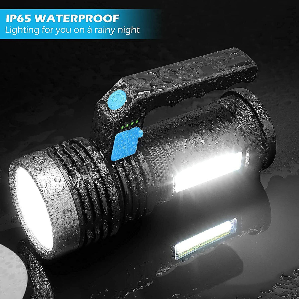 High Lumen Rechargeable LED Tactical Flashlight with 500m Beam, Waterproof