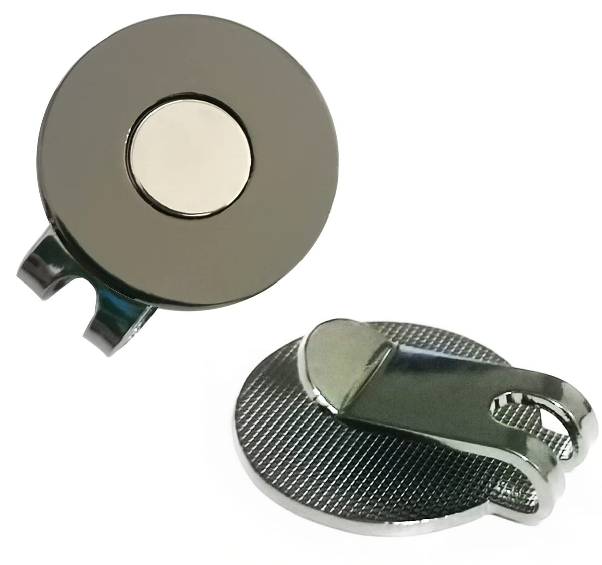 Magnetic Golf Hat Clip Ball Marker Holder Black Nickel 2pcs
