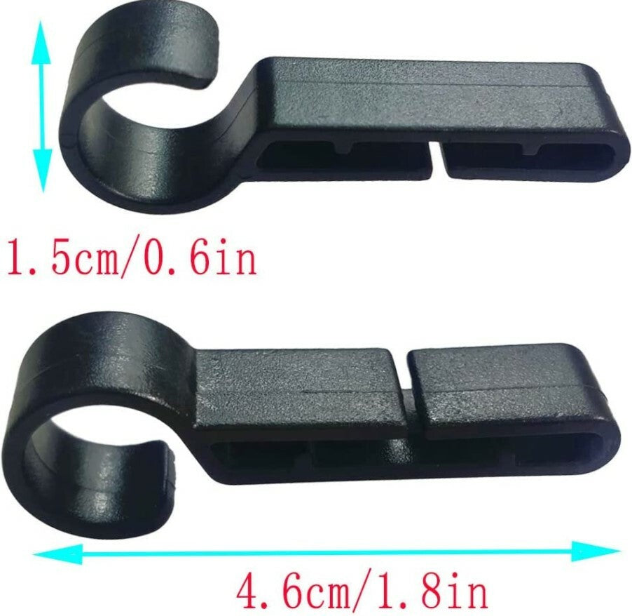 Helmet Clips for Headlamp Hooks - Hard Hat Light Clips, Heavy Duty 10 Pack