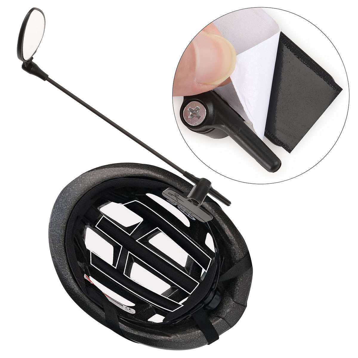 360° Bicycle Helmet Rearview Mirror - Adjustable Cycling Safety Mirror