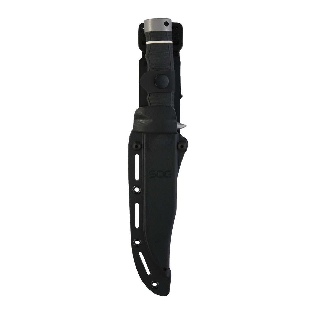 Fixed Blade Combat Knife with Black Kraton Handle and Sheath - 10.9 Inch