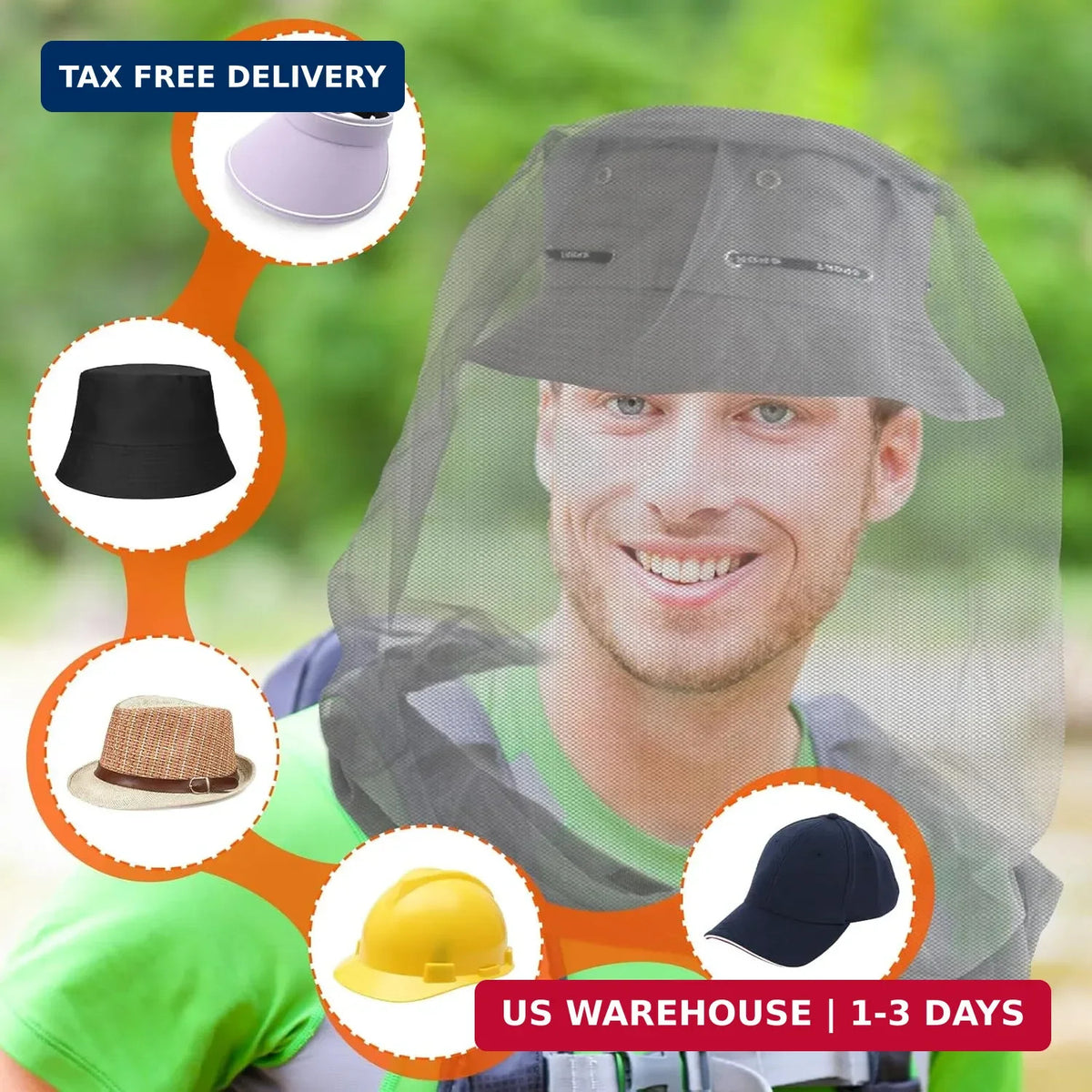 Premium Mosquito Head Net for Insect Protection - Large & Long 2 Pack