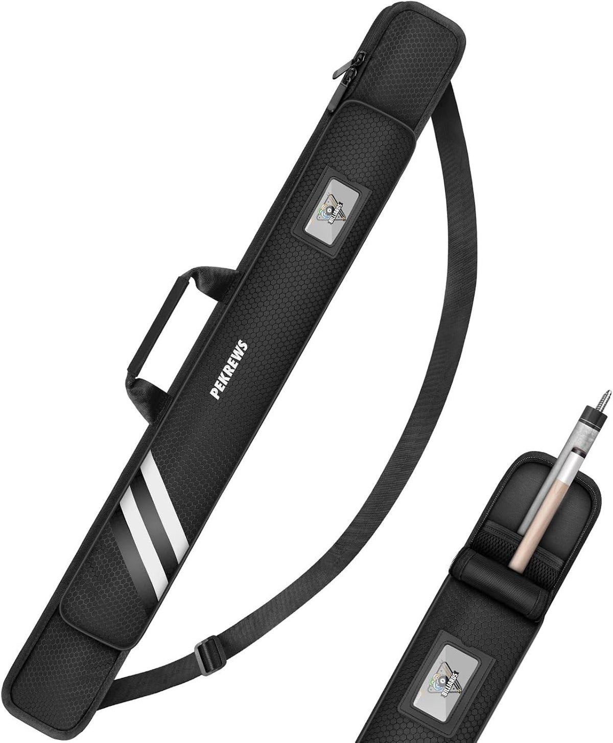 Pool Cue Soft Shoulder Strap Waterproof Case 58-Inch Fits 2-Piece Cues