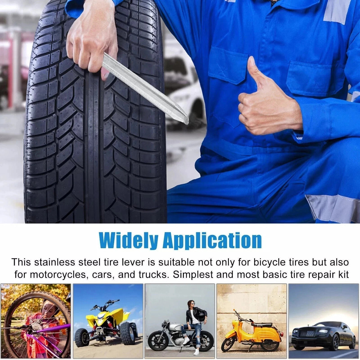 2-Piece Tire Levers Set for Motorcycle Car Truck Bike Tire Changing Repair Tools