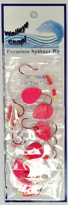 Walleye Spinner Harness Set with Double Hooks and Blades - Multiple Colors