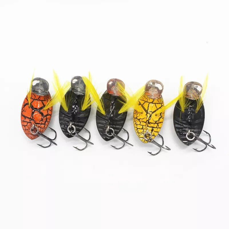 Floating Beetle Bug Fishing Lures Set - 6 Color Options, Water Surface Bait