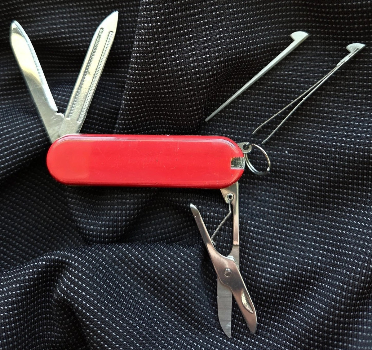 Swiss Style Keychain Pocket Knife with 5 Tools, Compact and Lightweight