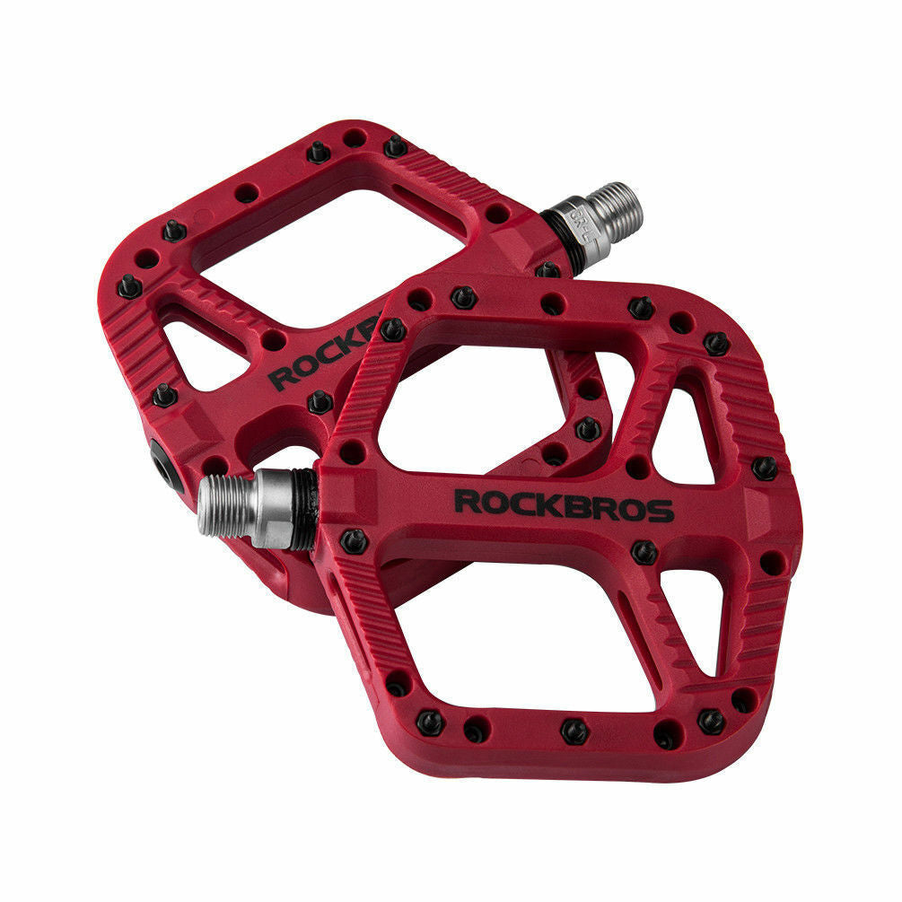 Lightweight Nylon Bike Pedals with 9/16" DU Bearings for Mountain & Road Bikes