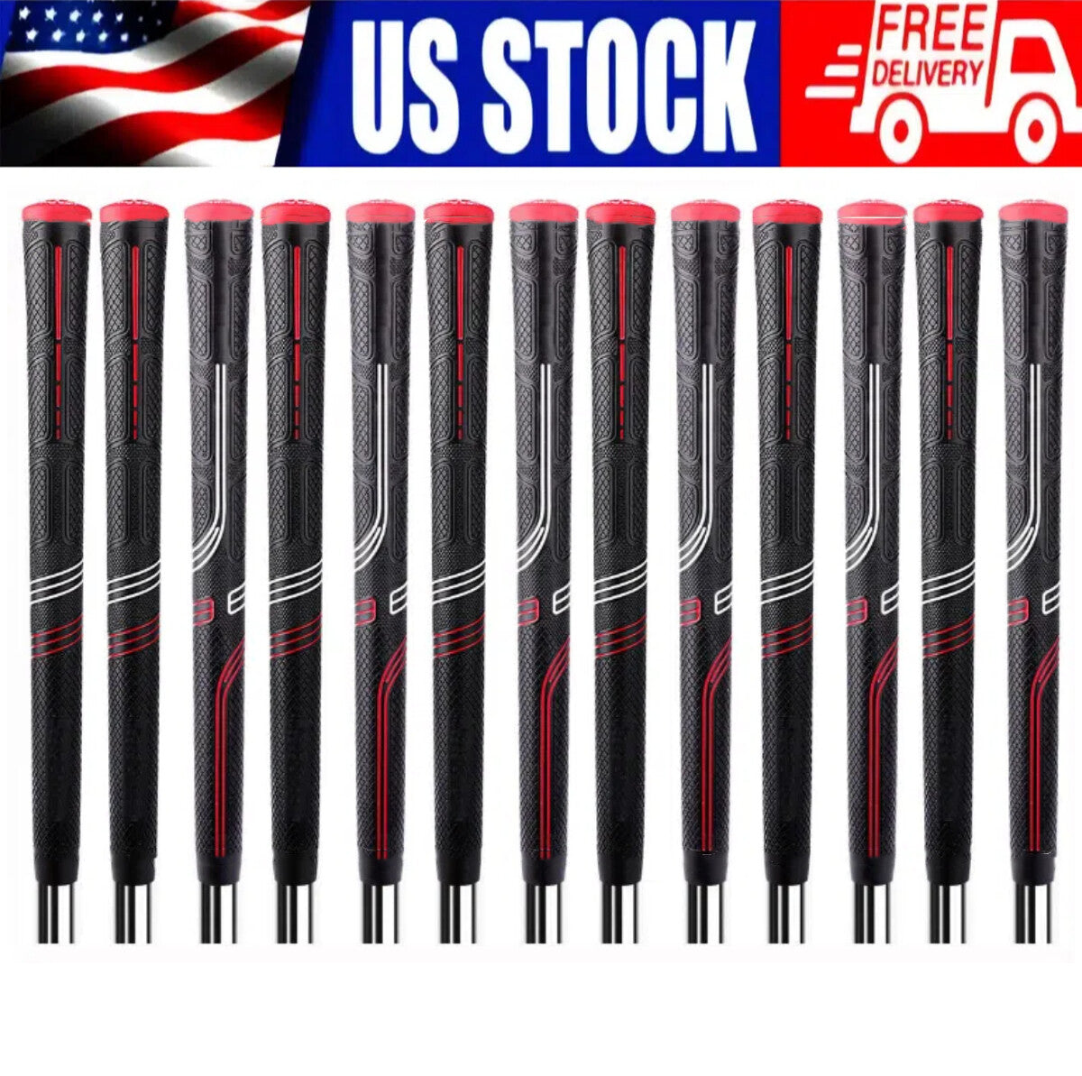 13-Piece Golf Club Grip Set - Anti-Slip Rubber Wrap for Performance