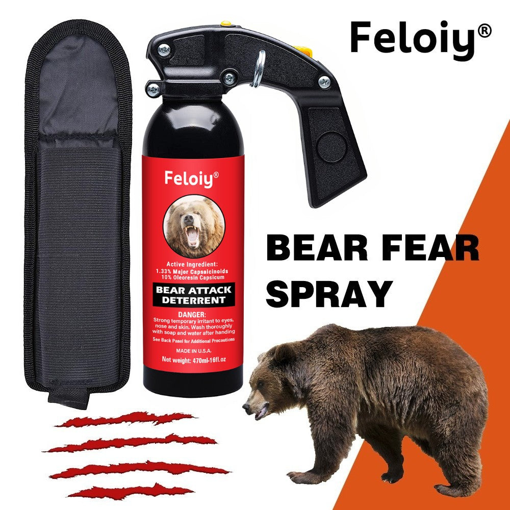 16oz Bear Spray Repellent with Holster - Powerful Wildlife Deterrent