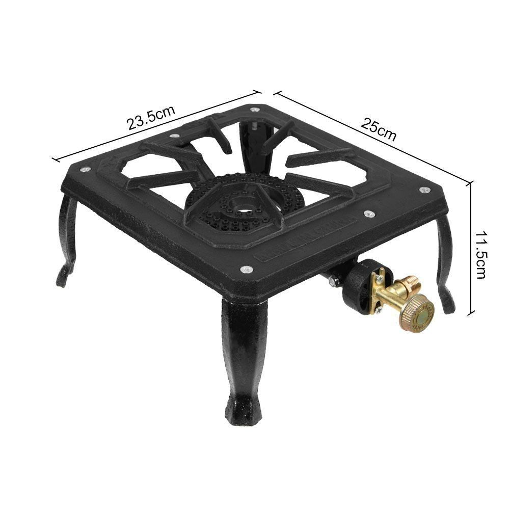 Outdoor Portable Propane Camp Stove with Adjustable Flame and Gas Hose