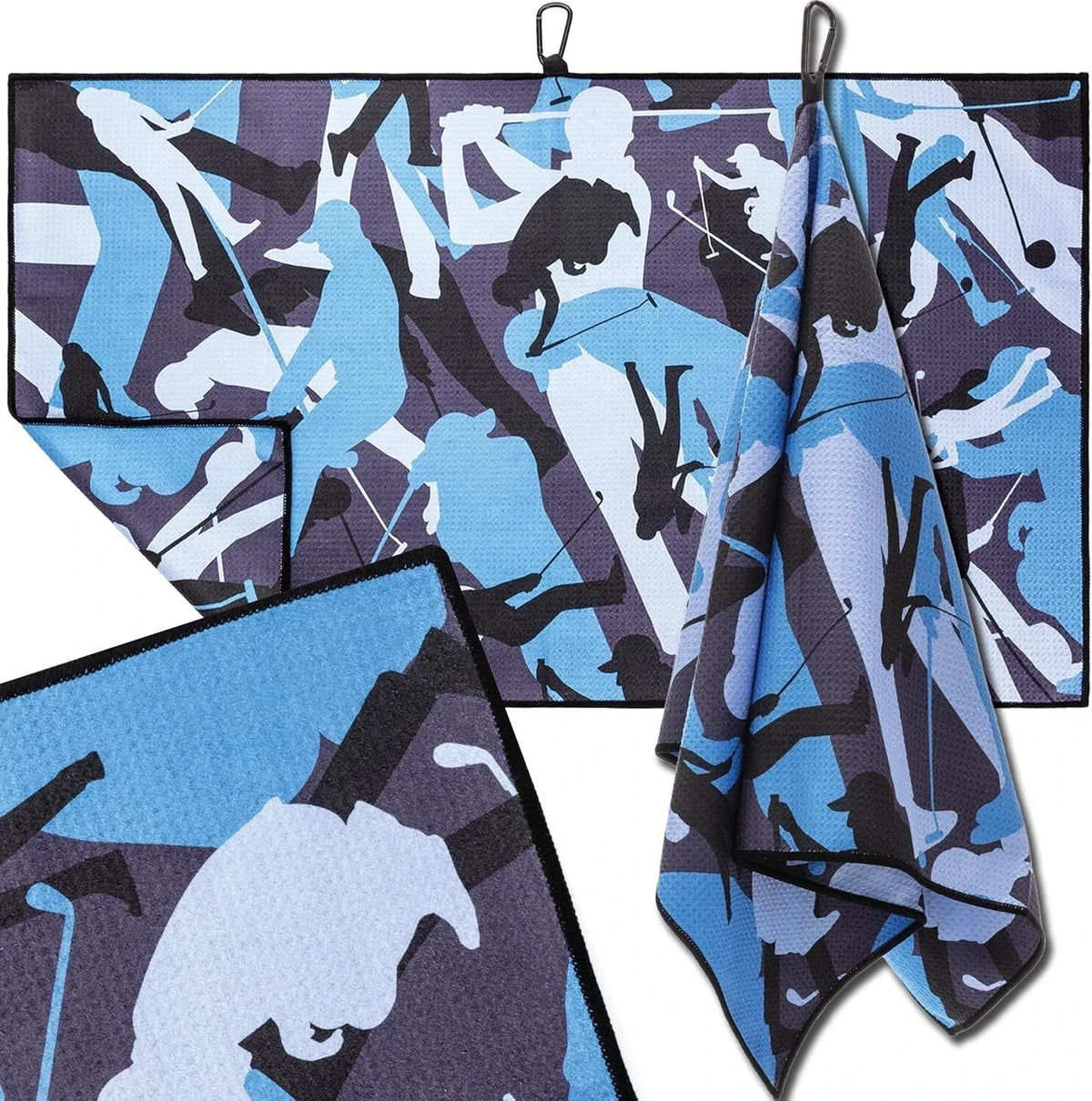 Golf Towel with Clip - Microfiber 34x20 Inch Camouflage Golf Towels