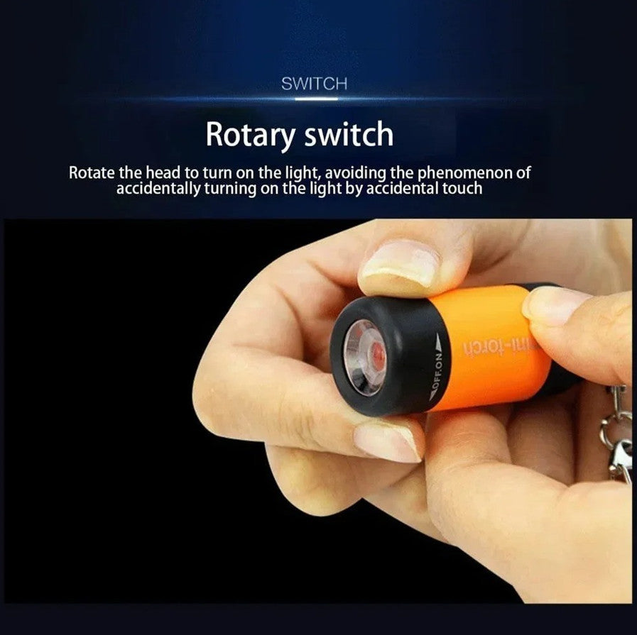 USB Rechargeable Mini LED Keychain Flashlight Waterproof Outdoor Torch
