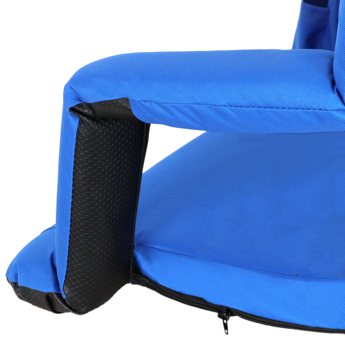 Portable Stadium Seat Chair with Reclining Backrest and Padded Cushion