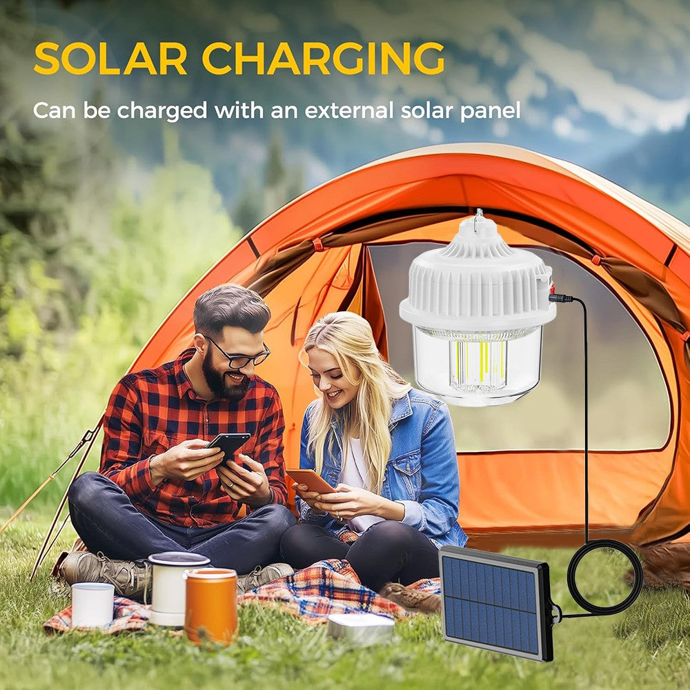 Solar Portable Rechargeable LED Camping Lantern with USB Charger - All Variants