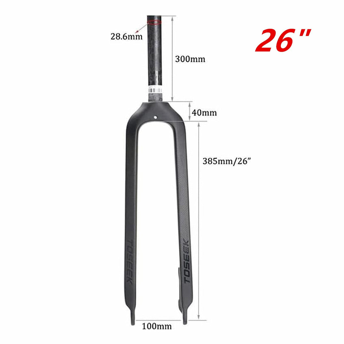 Carbon MTB Rigid Fork Disc Brake - 26/27.5/29 Inch, 1-1/8" Straight Tube