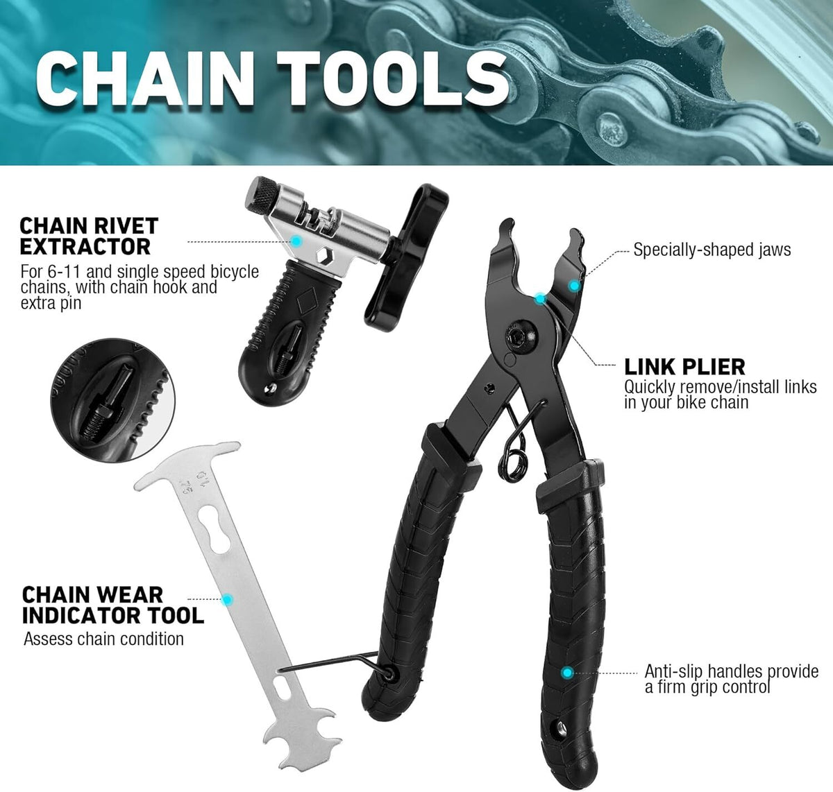 Complete Bike Repair Tool Kit with Storage Box - 41 Pieces Bicycle Maintenance Set