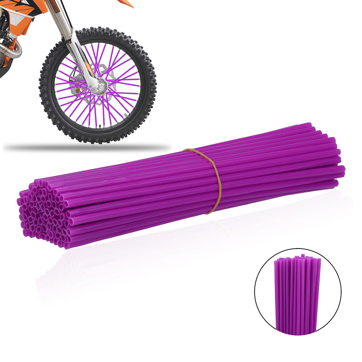 Universal Bike Spoke Skin Covers 72PCS Motorcycle Rim Protector Wraps