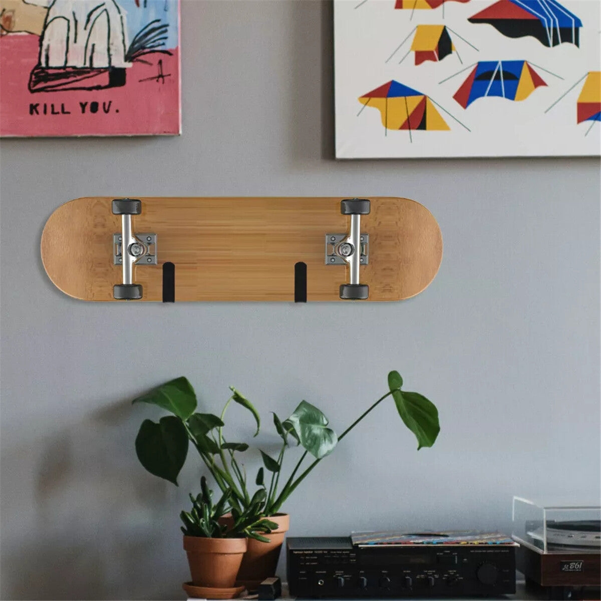 4 Pack Wall Mount Snowboard & Skateboard Storage Rack Hangers