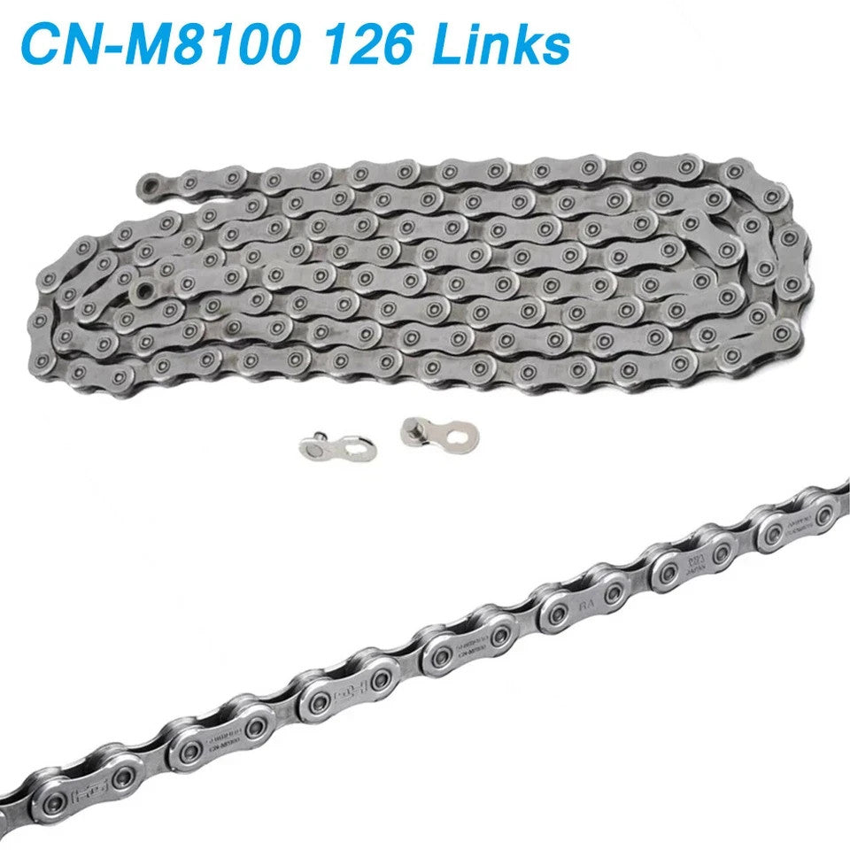 12-Speed Bicycle Chain with Quick Link for MTB & E-Bikes - 126 Links