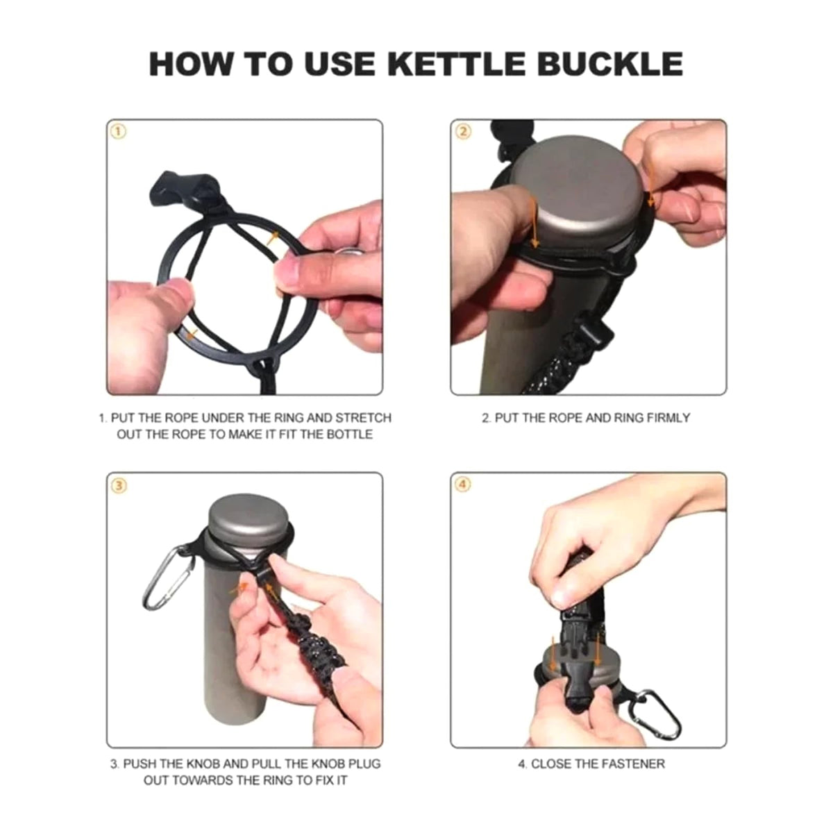 Paracord Water Bottle Handle Strap for Wide Mouth Bottles - Hiking Camping