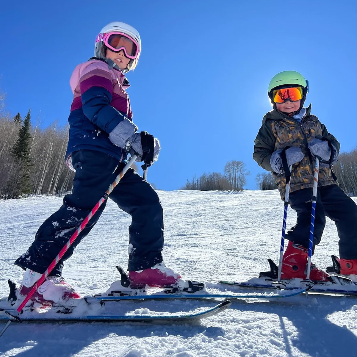 Kids' Adjustable Ski Poles - Blue, Grow with Them, Recycled Aluminum