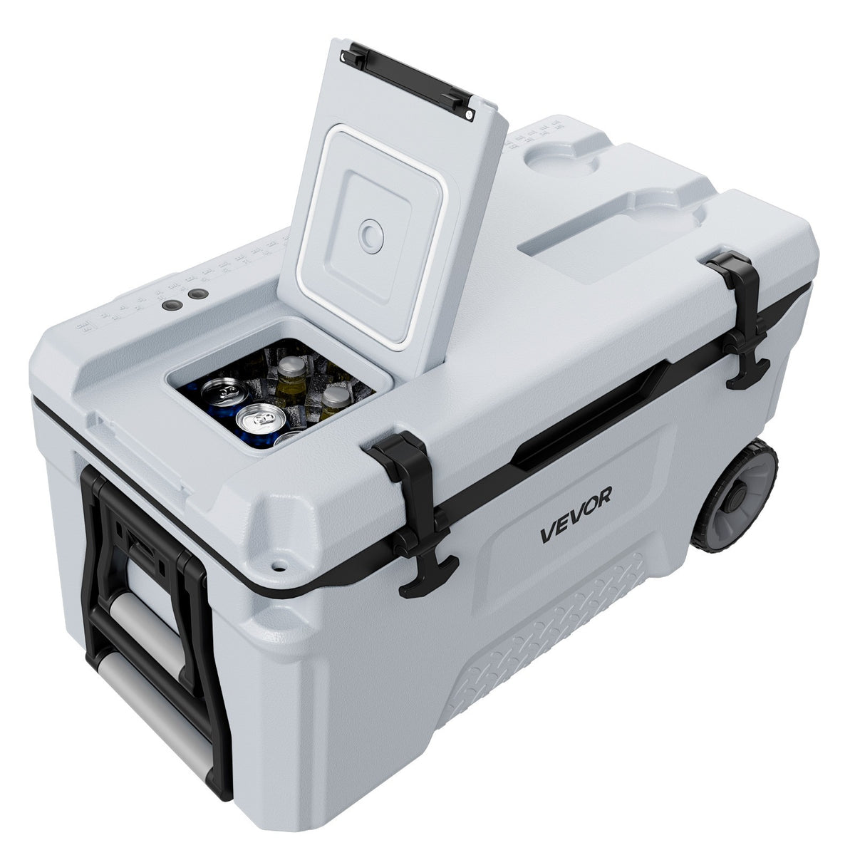 52QT Portable Hard Cooler with Rolling Wheels for Camping & Picnics