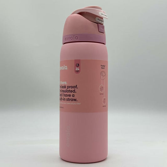 32oz Insulated Stainless Steel Water Bottle with Leak-Proof Lid & Straw - Rose Quartz