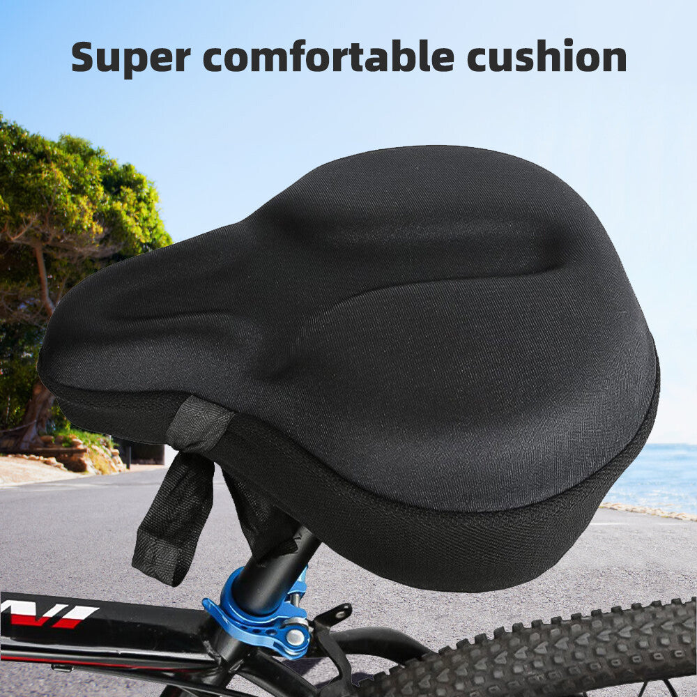 Large Wide Gel Bike Seat Cushion - Shock Absorbing Bicycle Saddle Cover