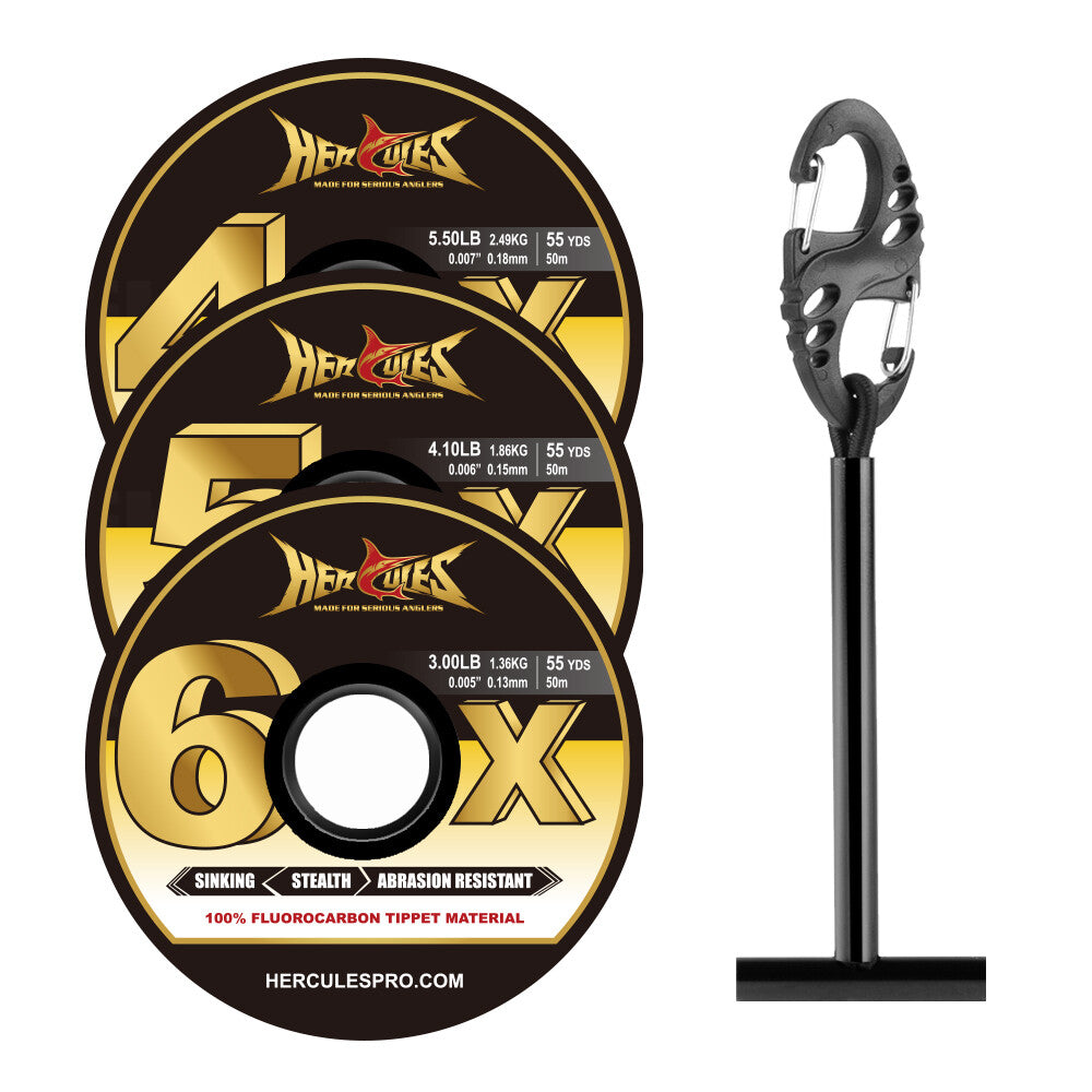 Fly Fishing Tippet Line Fluorocarbon & Nylon Spools - Multiple Sizes