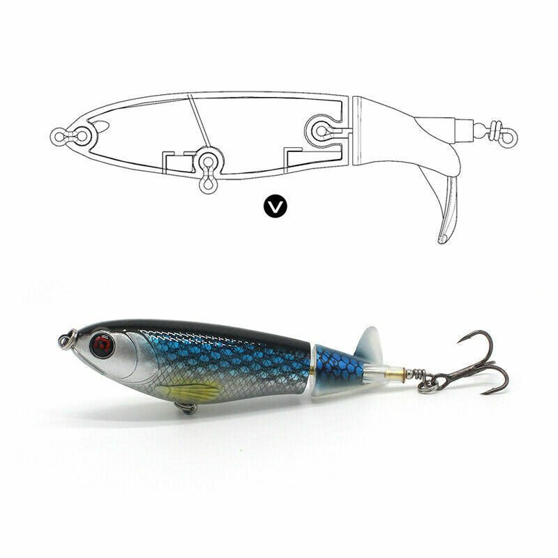 Topwater Fishing Lure Set - 105mm Albino Frog Style Poppers, 2 Pack