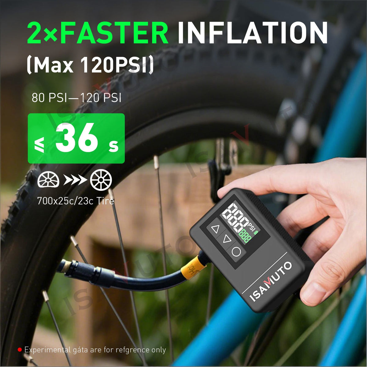 Mini Bike Pump Portable 120 PSI Rapid Inflation with LED Light