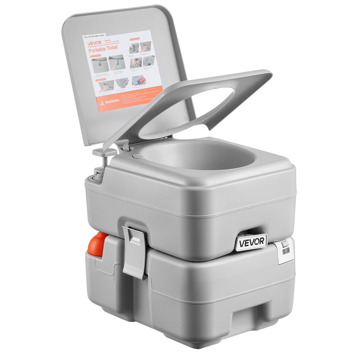Portable Camping Toilet with Flush 5.3 Gallon Waste Tank for Outdoor Travel