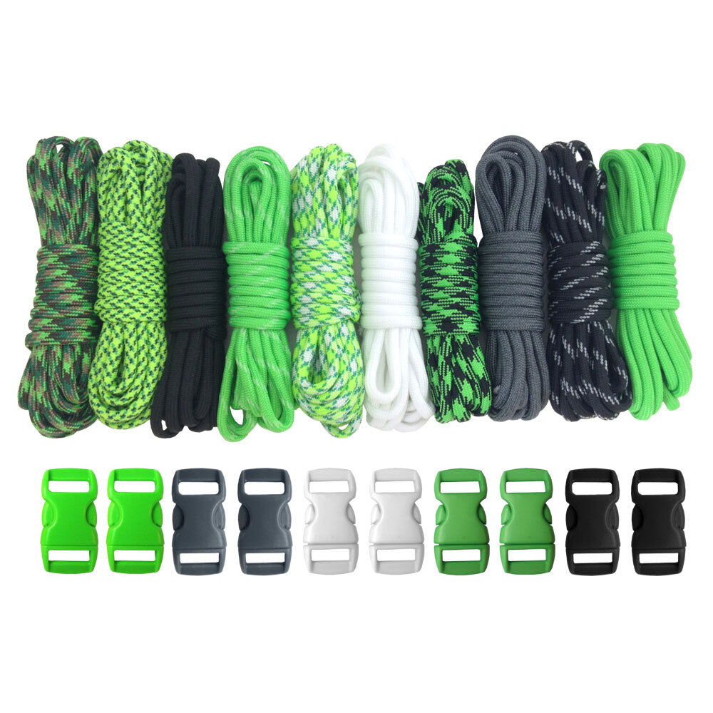 Paracord DIY Bracelet Kit with Buckles - 100 FT Paracord Crafting Set