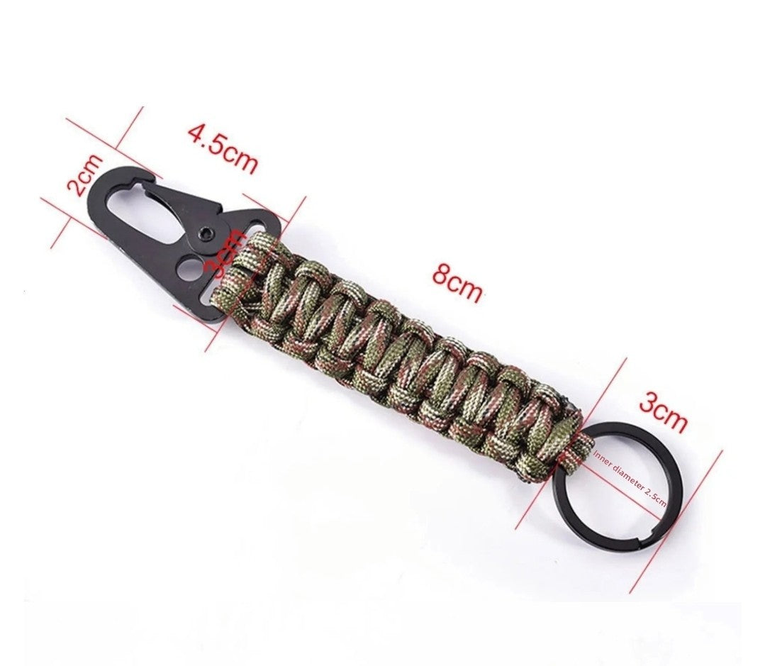 Tactical Paracord Keychain with HK Clip - Rugged EDC Key Fob and Lanyard