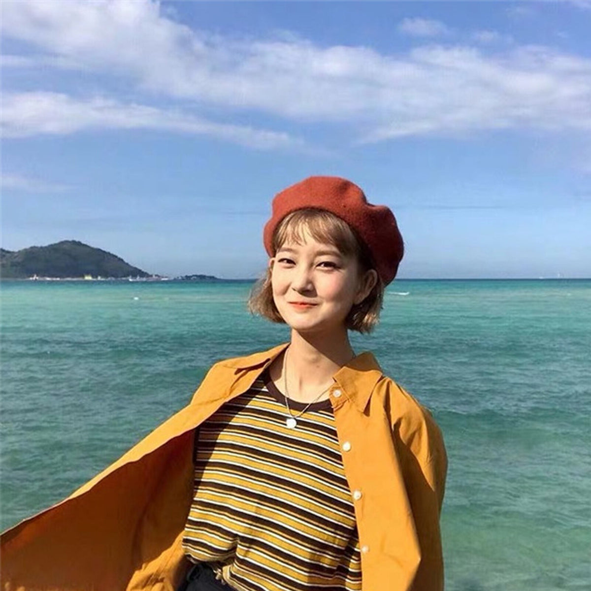 Women Casual Wool Beret Hat - Elegant French Style Solid Color Accessory