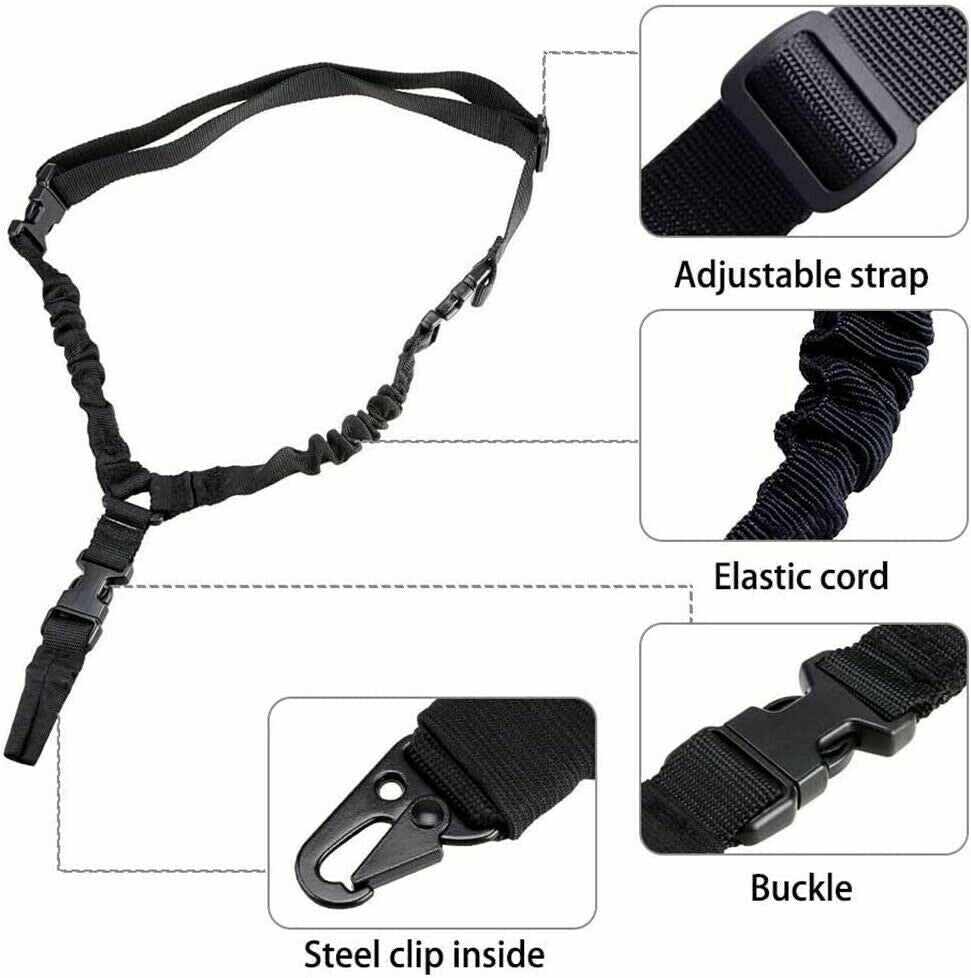 Single Point Tactical Gun Sling Strap Bungee Rifle with Quick Release