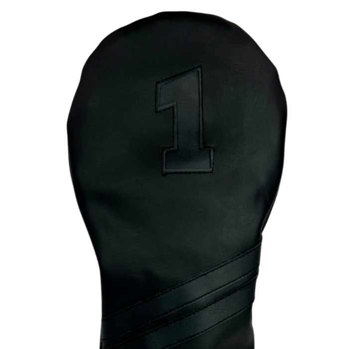 Black Leather Driver Golf Headcover - Snug Fit for 460cc Clubs