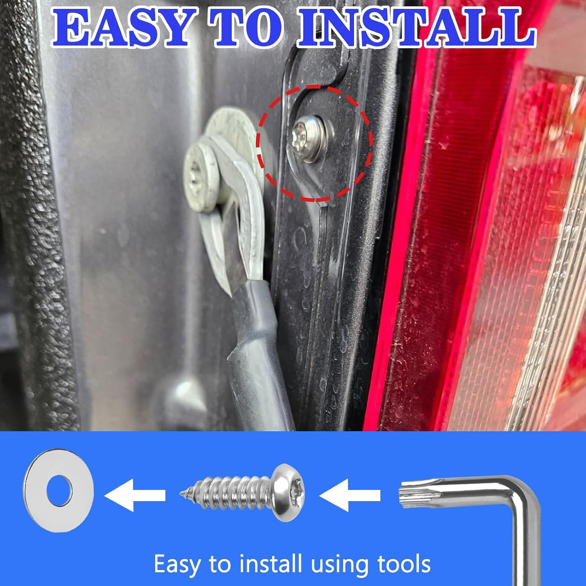 Tail Light Theft Deterrent Screw Cap Kit for Ford F150 F250 F350 F450 Raptor 2004-2024